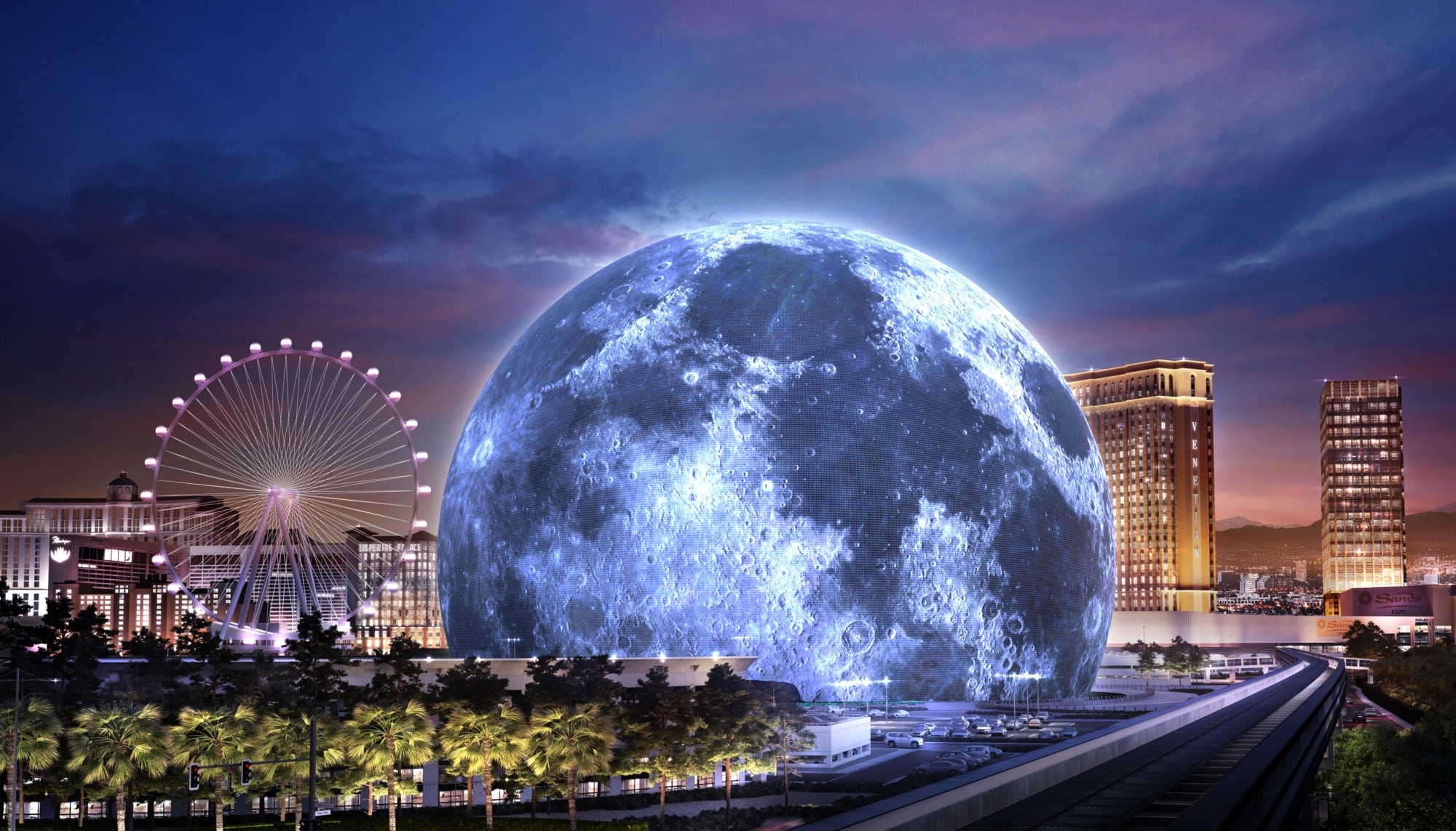MSG Sphere Moon Exterior