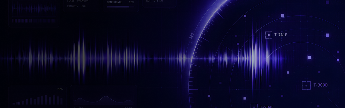 Digital radar interface with sound waves and data