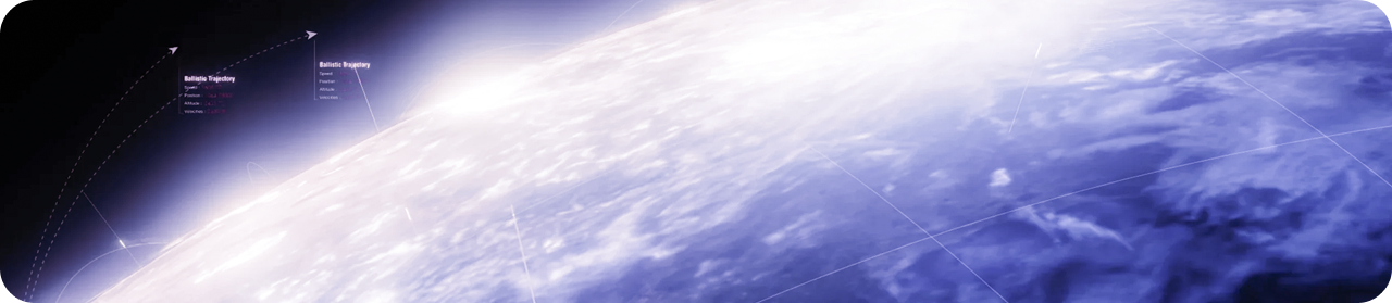 Earth from space with labeled trajectories.