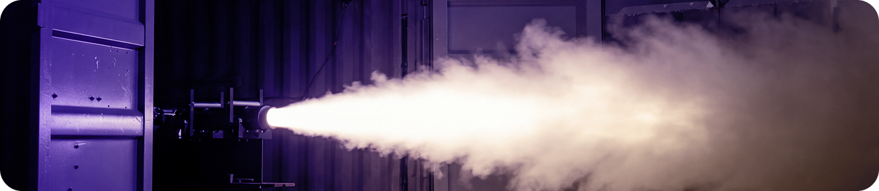Rocket engine test firing in progress