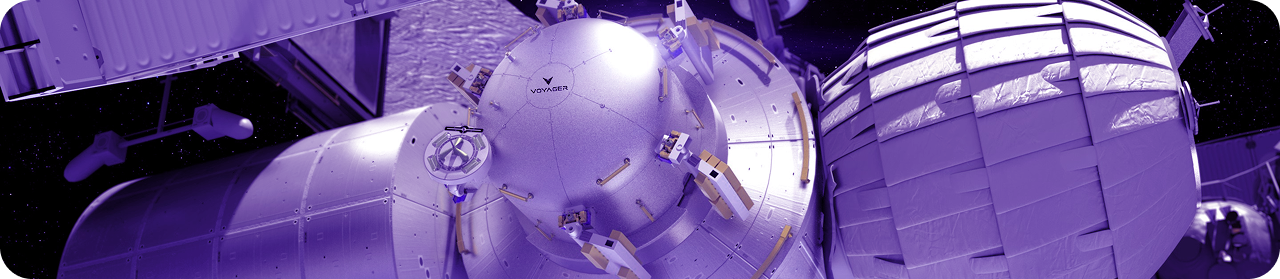 Spacecraft module in outer space